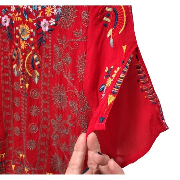 JOHNNY WAS Zillia Embroidered Top Boho Floral Tunic - Picture 7 of 17